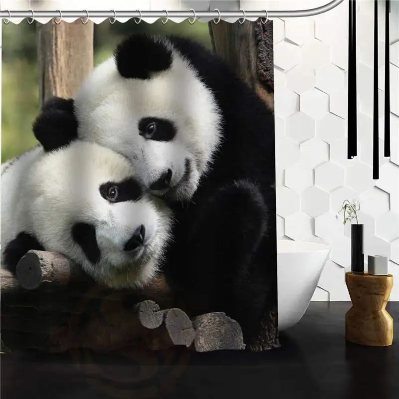 

Забавная и милая душевая занавеска Pandas в стандартном магазине на заказ, 60x72, 48x72 дюйма