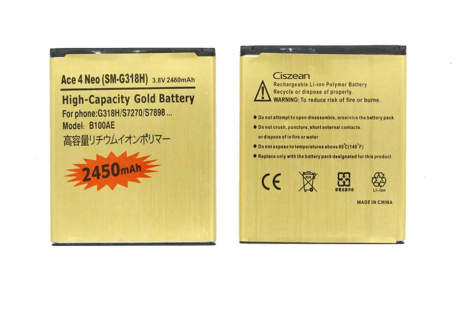 2450 мА/ч B100AE/EB BG313BBE ионная Золотая батарея для Samsung Galaxy Ace 3 тренд 2 Lite ACE 4 Neo S7270 S7272 S7898