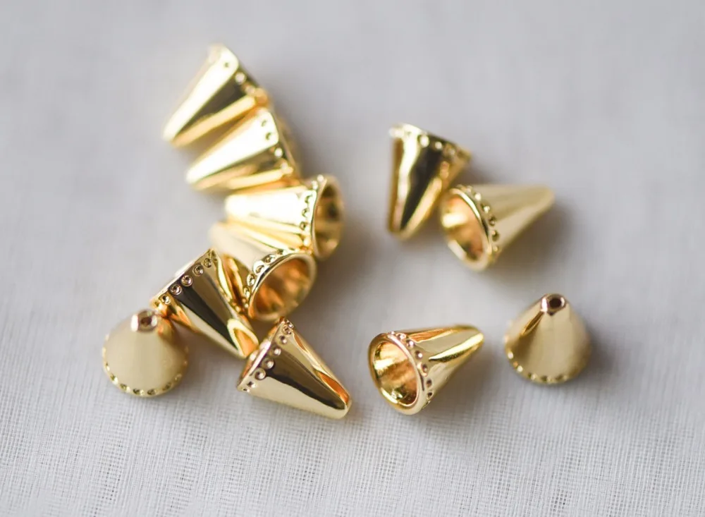 

10pcs Gold Bead Caps 8x6mm, Gold plated Brass Tassel Caps, Lead Nickel Free (GB-111)