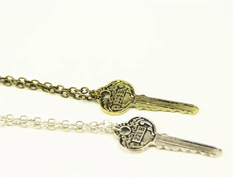 Модное ожерелье Шерлок Холмс 221B Baker Street Key, винтажная антикварная подвеска-Шарм для мужчин и женщин, ювелирные изделия из фильма, подарки