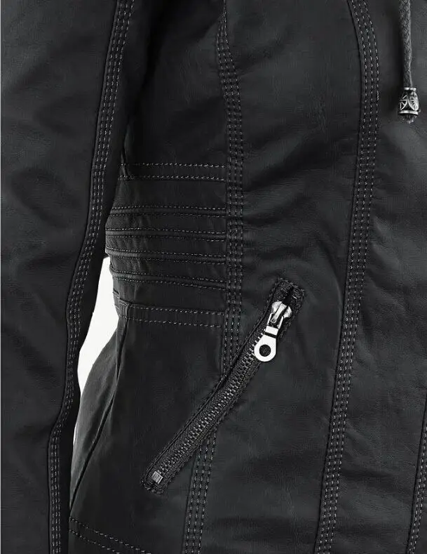 Nicesense осень Veste Cuir Femme кожаные куртки женские пальто Manteau Femme Jaqueta De Couro мотоциклетные куртки с капюшоном