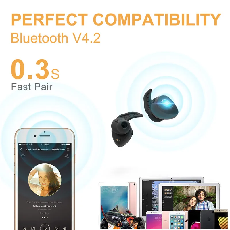 Wonstart W305 TWS мини беспроводные bluetooth наушники с регулятором громкости стерео