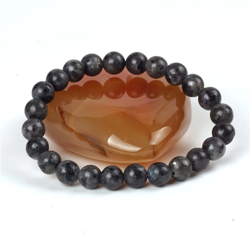 Натуральный черный лунный камень бусины из Лабрадорита браслет карта