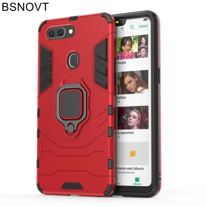 BSNOVT OPPO R15 Shockproof Cover Finger Ring Magnetic Holder Soft TPU Back Case For Phone Bumper 6.28&quot |