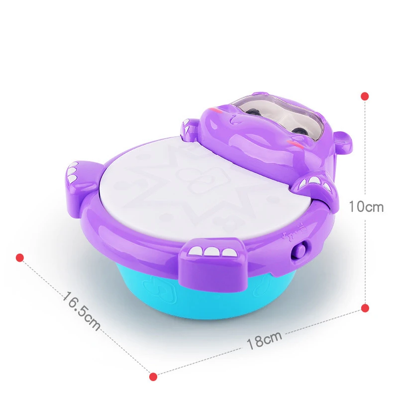 Electric Music Hand Drum Toy Baby Early Education Toys Child DIY Light Pat Drums Cute Hippo Kids Musical Instruments Game Gifts | Игрушки и