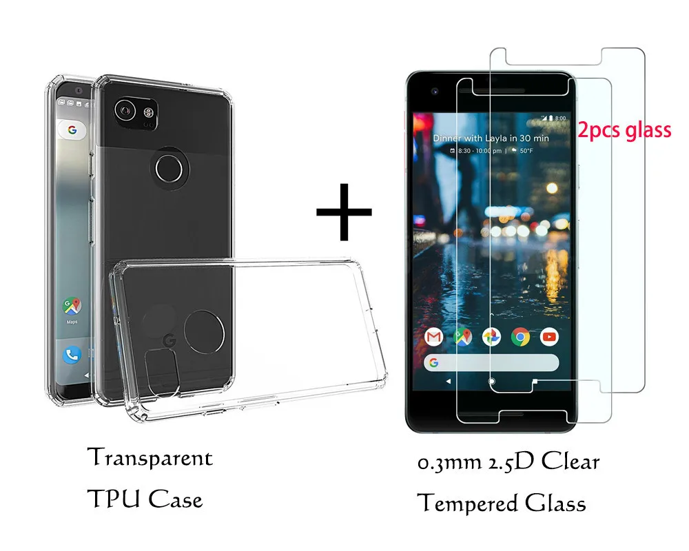 Прозрачный защитный чехол премиум класса для Google Pixel 2 амортизирующий бампер из