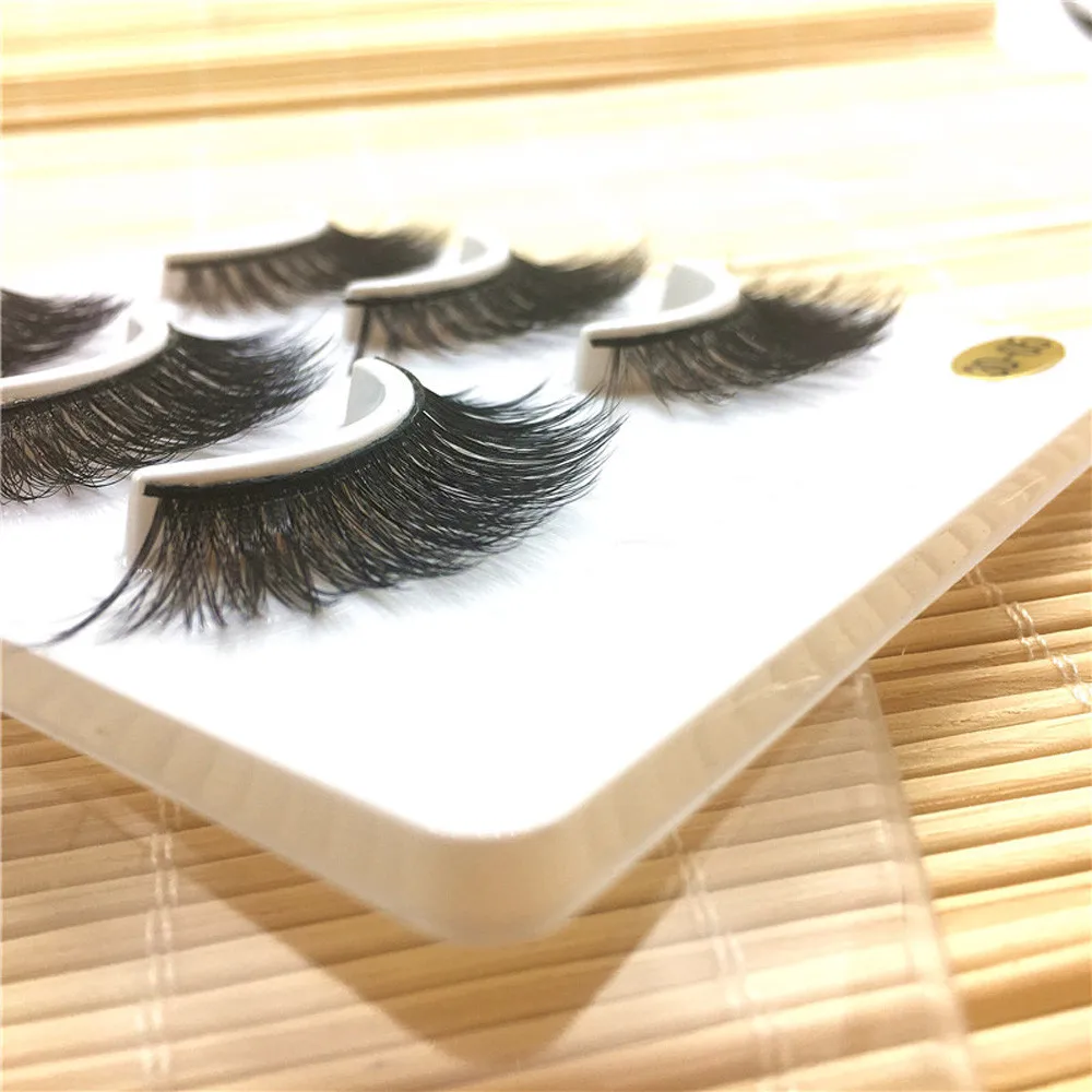 Модные натуральные 3 пары Длинные Накладные ресницы для макияжа поддельные