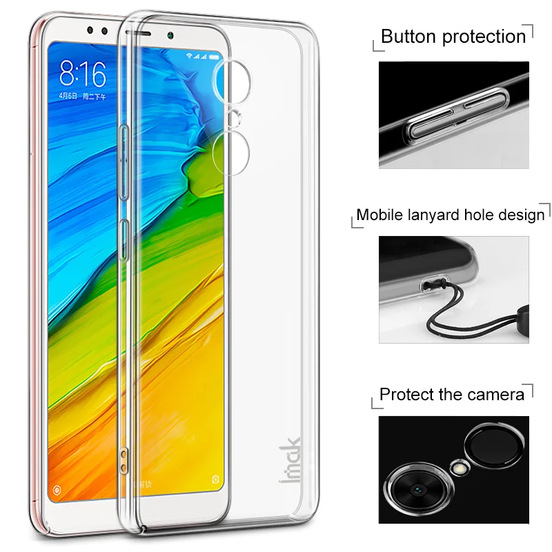 Redmi 5 Чехол IMAK износостойкие II Pro Прозрачный Кристалл Жесткий телефона чехол для
