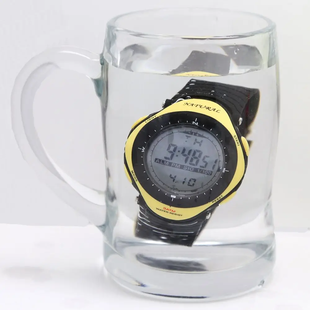 

2PCS./SET WSDW003 Yellow & Bue Color Sport Digital Fitness,Swimming, Big Dial Easy to see the time, Smart, Elegant, Fashion