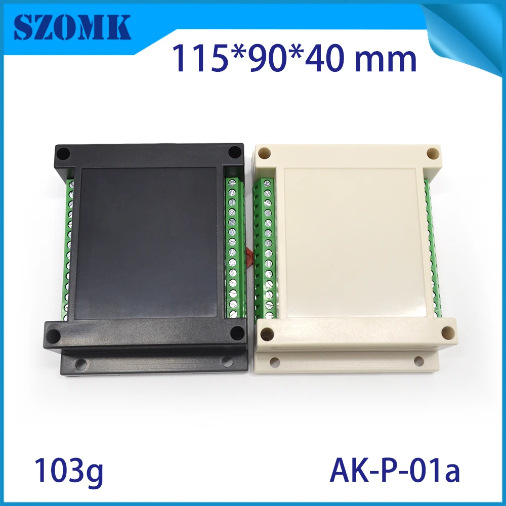 4 шт./лот din rail project box корпус в черном цвете шкафа для diy дизайна 115x90x40 мм с разъемами