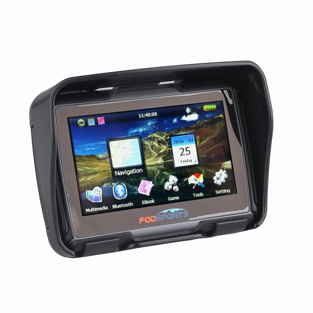 Bluetooth гарнитура+ 4,3 дюймов навигация водонепроницаемый мотоцикл gps навигатор 256M ram 8GB Flash бесплатные карты инструкция Голосовая
