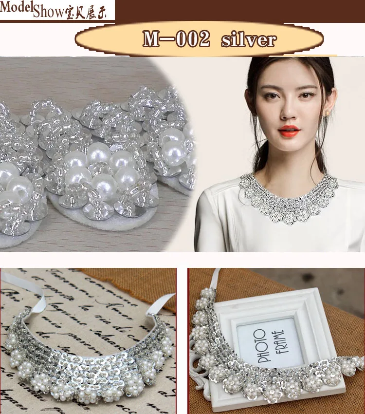 Collars Diamond Crystal Pearls Korean Cowboy Shirt Detachable Sweater Fake Collar for women |