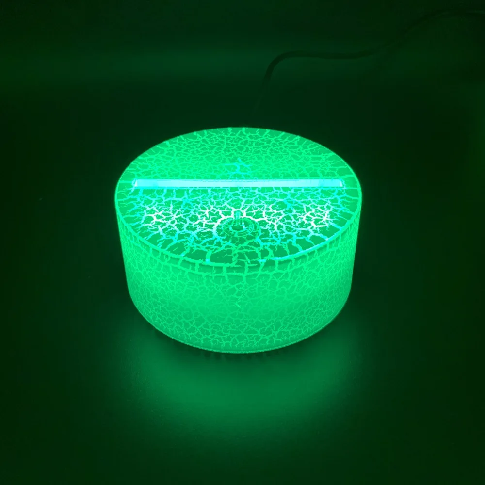 3D светодиодный Ночной светильник лампа сломай базу, заряжающаяся от USB кабель сенсорный Сенсор 7 цветов Изменение Батарея питание пульта дистанционного управления основание приз