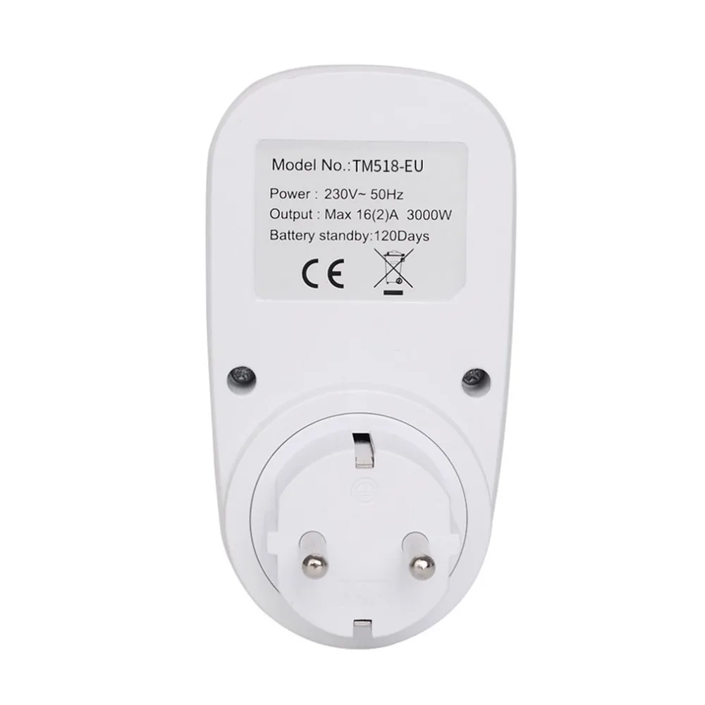 SINOTIMER Weekly 7 Days Programmable Digital Timer Switch Socket Outlet Plug-in Time Control for Electric Appliance EU US Uk |