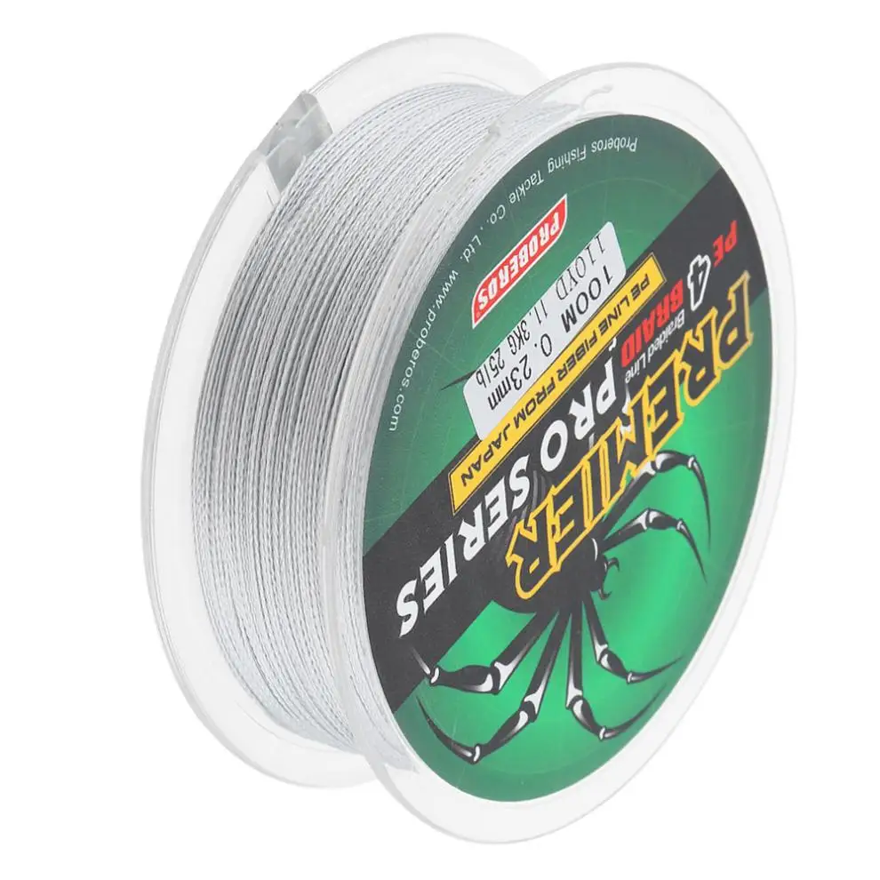 100 м 110 ярдов серая Высококачественная плетеная рыболовная леска из ПЭ 4 нити 6 8 10 15