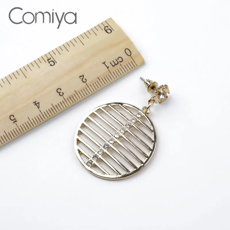 Comiya себе корейский Висячие серьги Стразы из цинкового сплава мозаика круглый