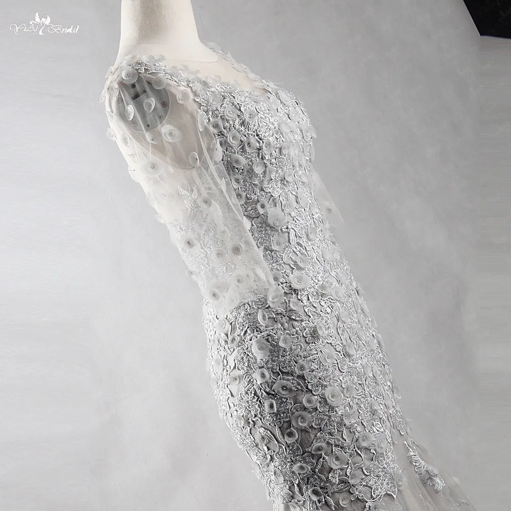 RSW875 Yiaibridal настоящая работа рукав 3/4 v образный вырез 3D цветочное бисерное
