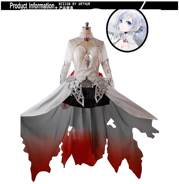 Косплей игра SINoALICE белый снег вышивка бутон шелк чисто белое платье Cos Одежда|cosplay