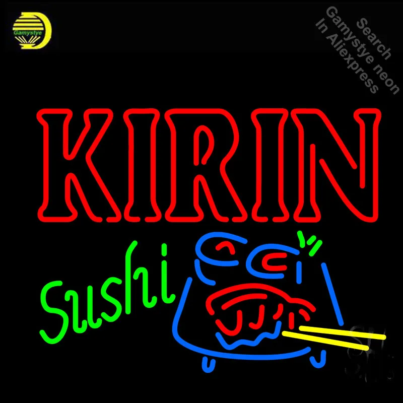 Неоновая светосветильник вывеска Kirin для суши неоновая лампочка рукоделия отеля