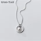 Новинка 925, тибетское серебро Uini-Tail, корейский темперамент, простое колье с жемчужной подвеской, необычное модное женское ожерелье в подарок