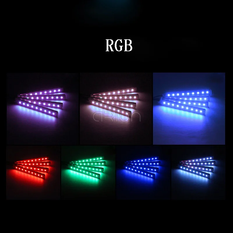 4 шт. автомобильные RGB Светодиодные полосы света светодиодные 16 видов цветов