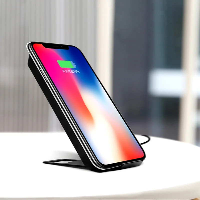 Быстрое беспроводное зарядное устройство Qi 2 в 1 Подставка для Samsung S9 Plus Note 8 iPhone X