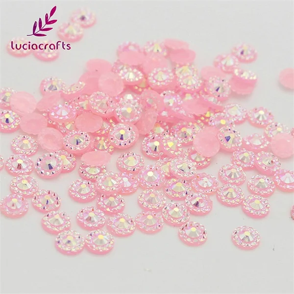 Pink 144pcs Lucia crafts 144 шт/288 шт 5 мм варианты нескольких цветов блеск Подсолнух смолы дрель плоская задняя часть шарика украшения G0209 - Цвет: Pink 144pcs