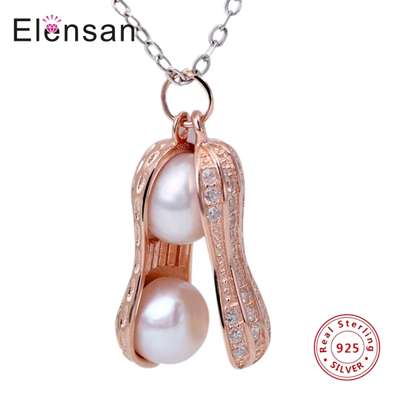 Elensan арахиса реальные 925 пробы Серебряные ожерелья форме австрийского хрусталя