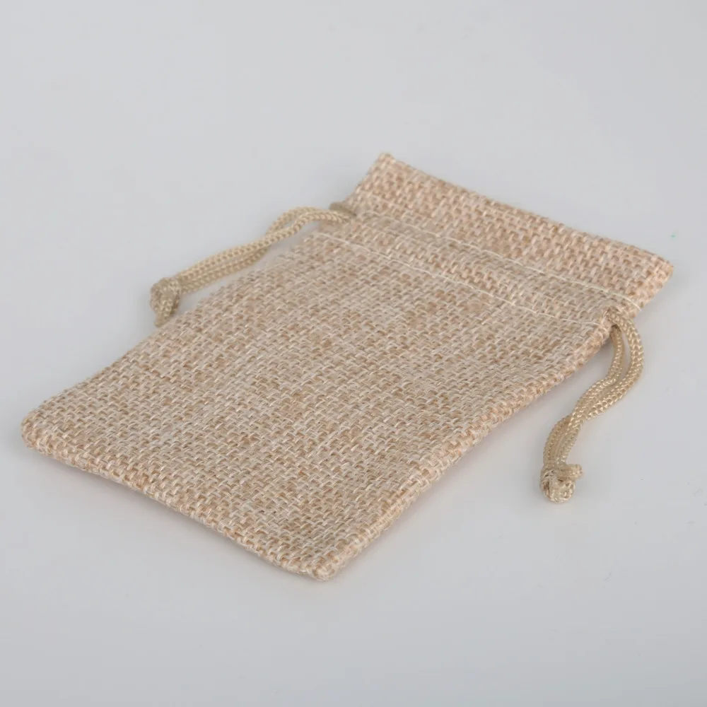 Льняные хлопковые подарочные пакеты на шнурке для дня рождения свадьбы