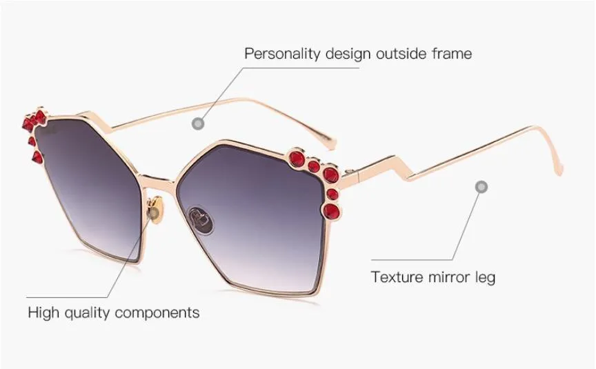 Phoemix кошачий глаз солнцезащитные очки неправильные Modis Oculos De Sol feminino роскошные женские брендовые дизайнерские солнцезащитные очки украшения из камня