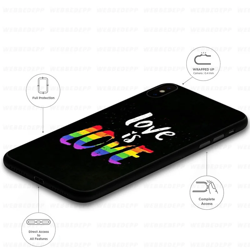 WEBBEDEPP Love Is LGBT Rainbow Soft Case for Xiaomi Mi 9T 9 8 SE 6 A1 A2 A3 Lite MiA1 MiA2 MiA3 F1 MAX 3 Mi8 CC9E CC9 |