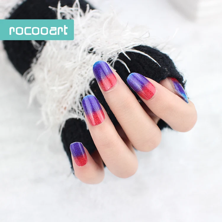 Rocooart Y5022 зеленый синий красный смешанный СТИКЕР для ногтей градиентный цвет