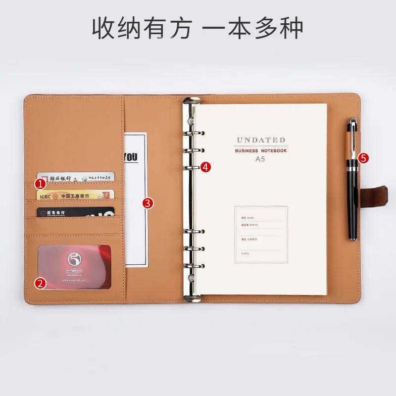 Свободный Лист Бизнес Ретро Кожа PU календарь блокнот съемный