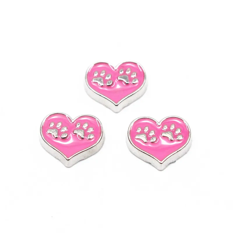 10 шт./Лот золотистые серебристые розовые Подвески Собачья лапа|alloy charms|floating charmsheart