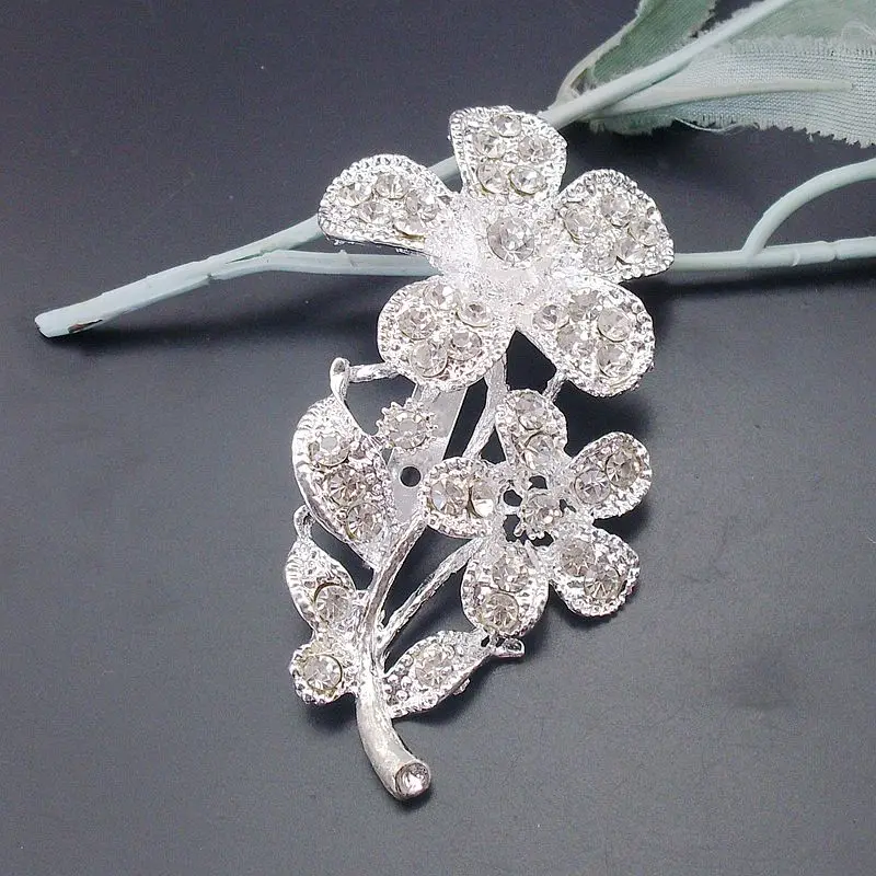 Модная брошь для свадьбы блестящий кристалл цветочный цветок свадьба сплав