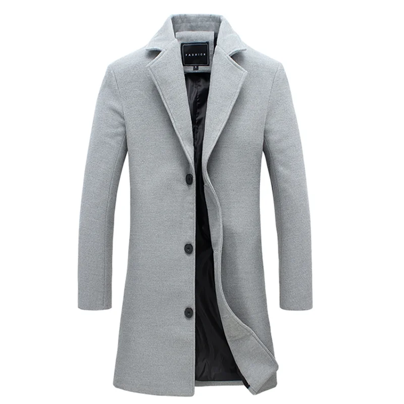 

Men Fashion Jackets Men Slim Fits Coats Business Mens Long Winter Windproof Outwears Plus Size 5XL Black Hot Sale High Quality