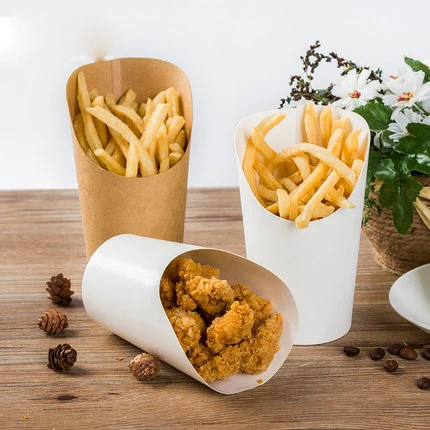 100 шт. косые бумажные стаканчики для картофеля фри одноразовые чашки яиц торта