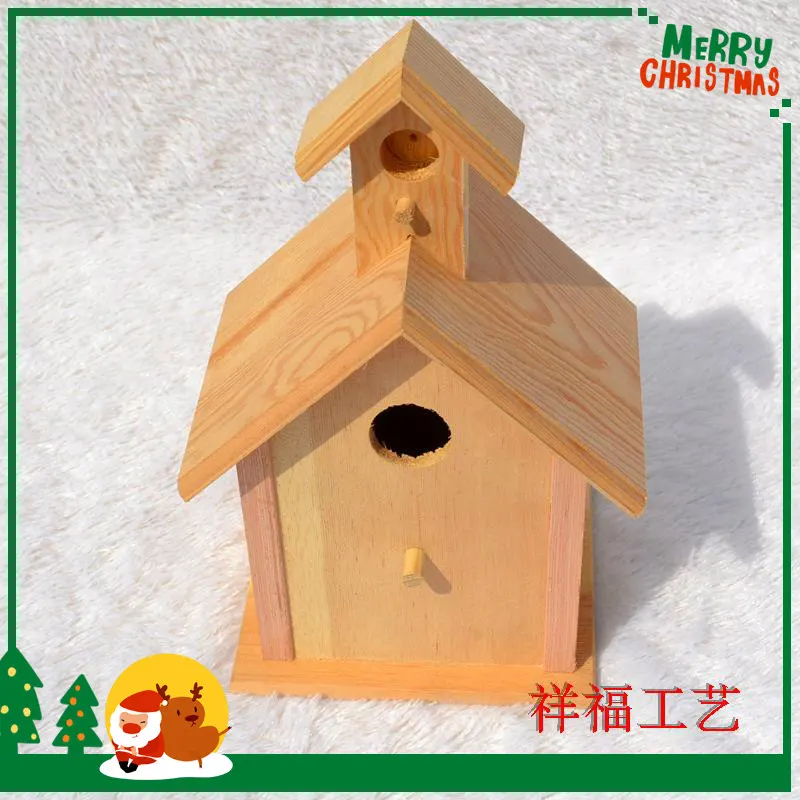Hot breeding nest box wood outdoor bird house sparrow nests Tianyuan Lin Birds Animals love winter house