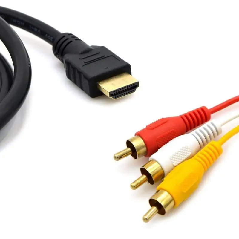 5 футов 1080P HDTV HDMI совместимый штекер к 3 RCA Аудио Видео AV кабель адаптер|Кабели HDMI| |
