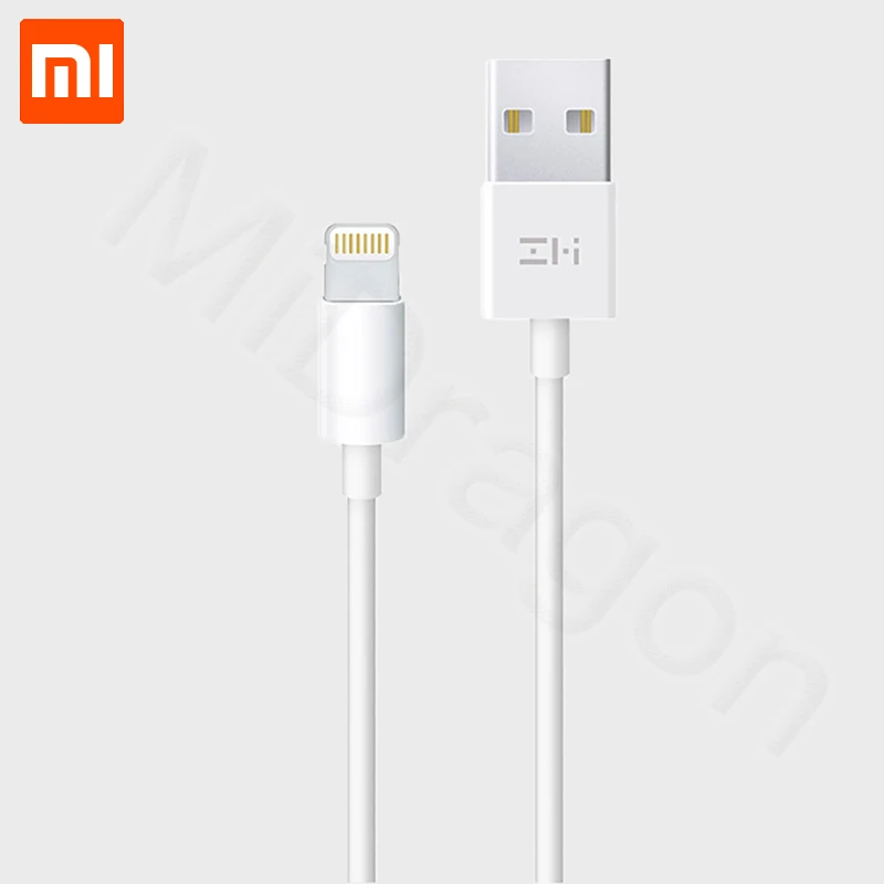 Белый Xiaomi кабель для передачи данных 1 м белый для iphone Ipad ipod MFI Сертификация зарядный кабель для синхронизации данных для iphone X XS Max XR Быстрая зарядка - Цвет: Белый