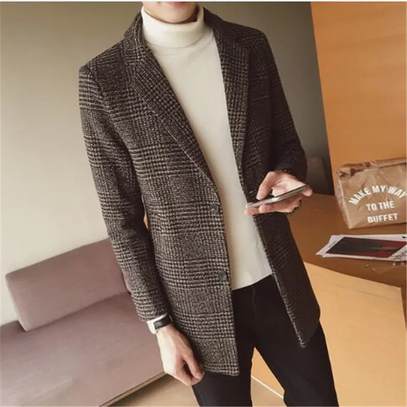 Зимняя мужская куртка для отдыха 2017 шерстяное пальто мужское Брендовое