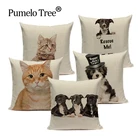 Пользовательские Мультяшные декоративные домашние подушки для собак и кошек 45х45см, высокое качество, наволочки для гостиной, дивана, подушки