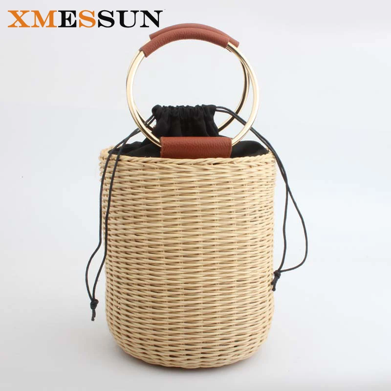 

2020 Fashion Bohemian Beach Handbags Ladies Handmade Bag Tote Travel Clutch Straw Bags Women Summer Wicker Basket Bag C105