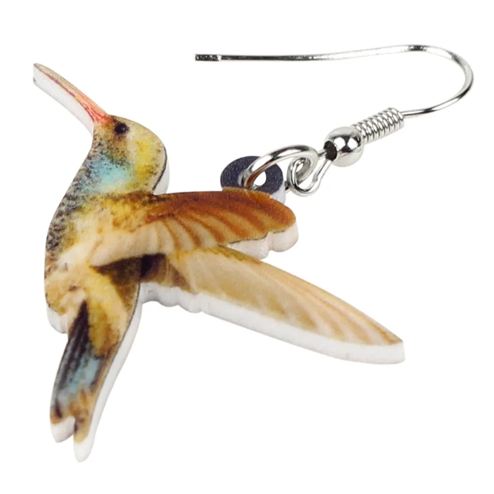 Женские акриловые серьги WEVENI длинные висячие серьги-подвески в форме Колибри