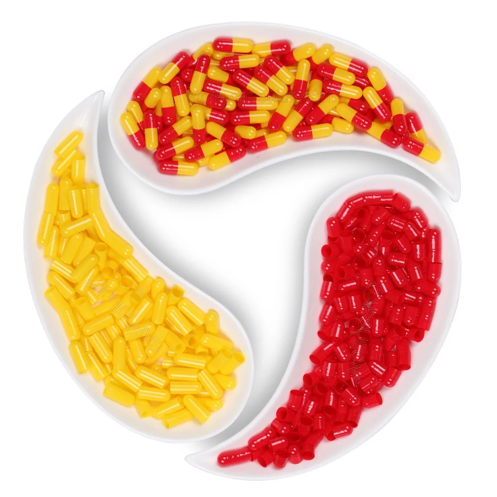 5000 шт./упаковка Размер #2 Пустые Желатиновые Соединенные Капсулы Красный &amp