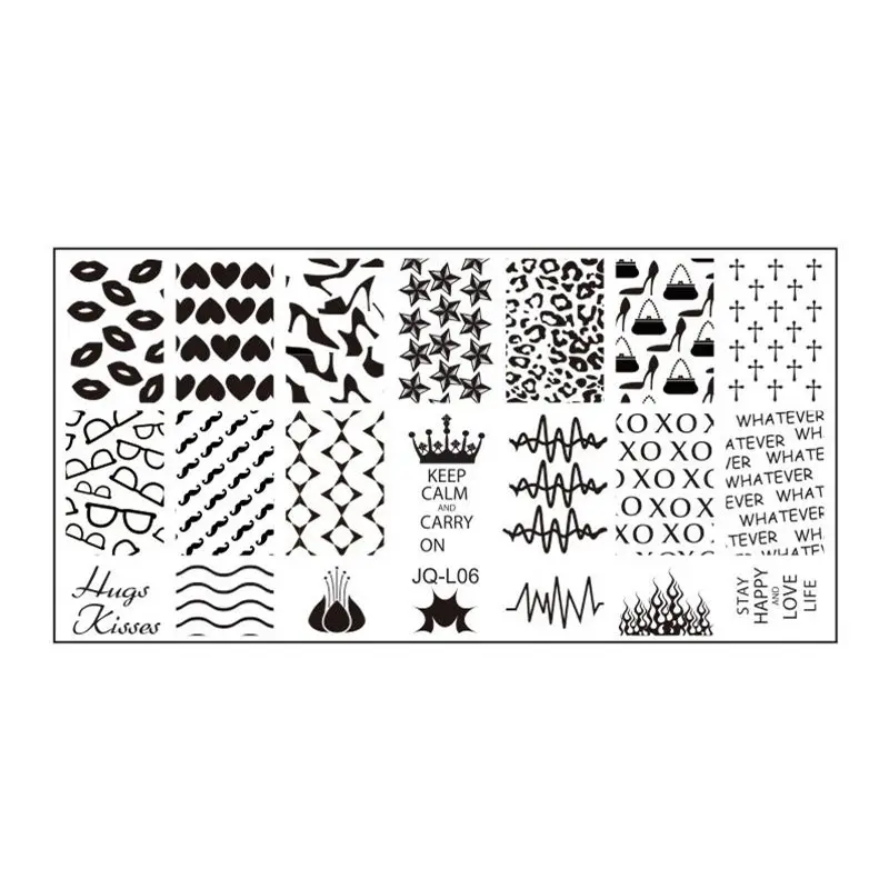 1 шт. прямоугольные микс дизайн из нержавеющей стали Лак для ногтей штамповки