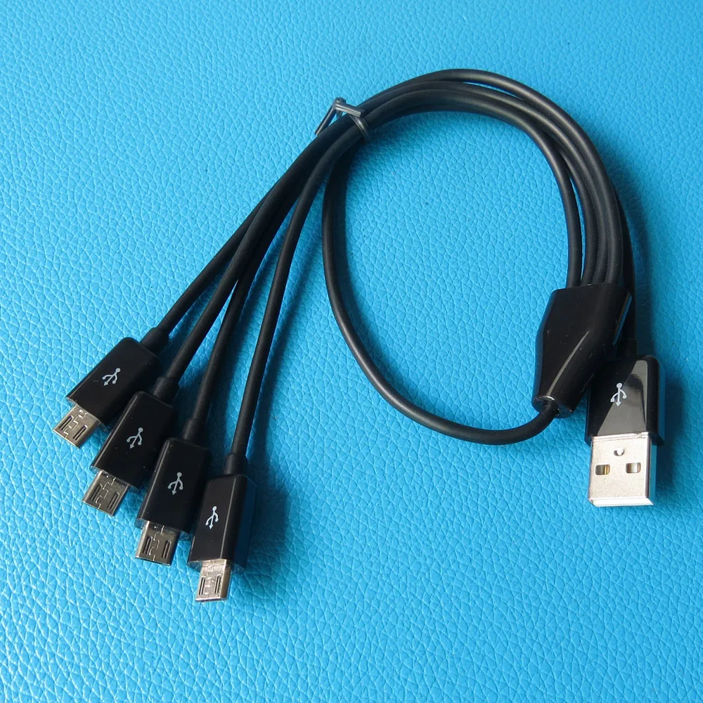 50 см 4 в 1 Micro USB зарядное устройство Кабель питания 4 Micro USB устройства сразу