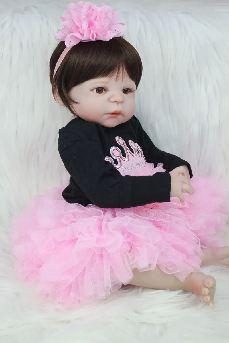55 см всего тела силикона Reborn Baby Doll как настоящие 22 дюймов принцессы для