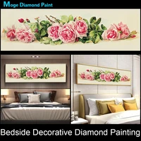 pink rose flowers bedside decorative diamond painting round full drill nouveaute diy mosaic embroidery 5d cross stitch home gift
