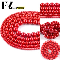 natural red coral stone round loose beads 4681012mm spacer beads for jewelry making diy bracelets necklace accessory 15